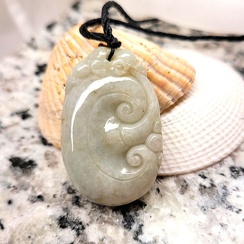 Certified Carved Yellow Jadeite Jade Pendant Necklace NWT
